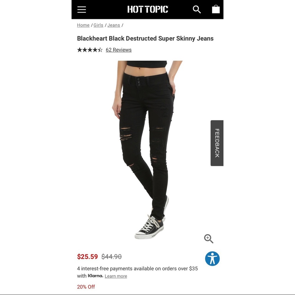 Blackheart Ripped Skinny High Waisted Jeans